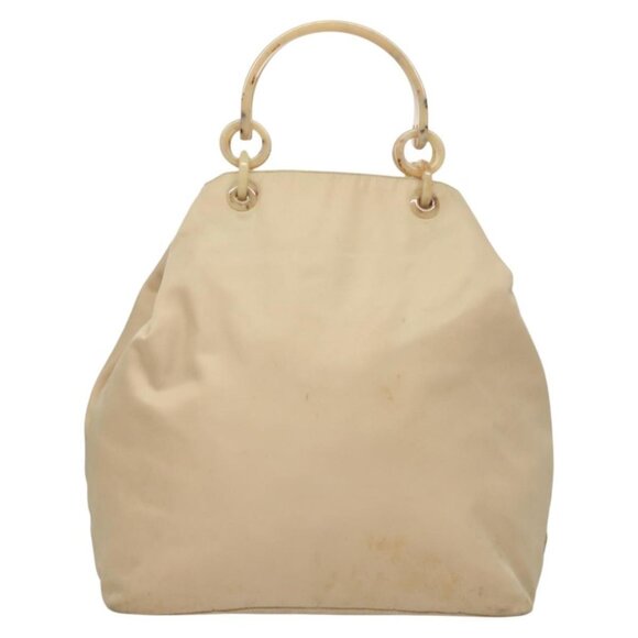 PRADA Hand Bag Nylon Beige Silver Auth - Picture 2 of 16